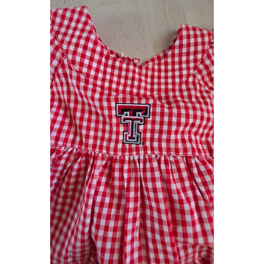 Garb Team Texas Tech Red Raiders Gingham Dress licensed collegiate apparel SZ 6M - Picture 2 of 5